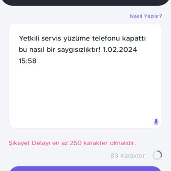 7-24yetkiliservis.com (444 70 31) Yüzüme Telefon Kapatıldı! Saygısız Hizmet