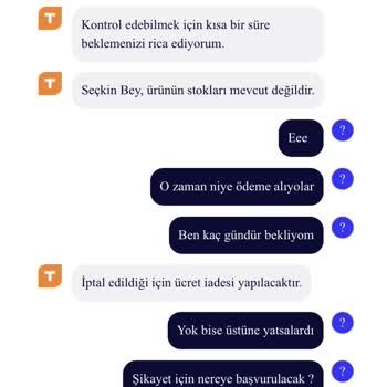Teknosa Kendileri Siparişi İptal Ediyor.