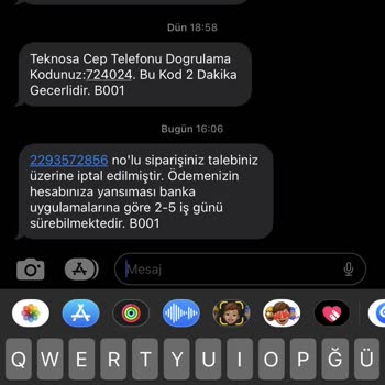 Teknosa Kendileri Siparişi İptal Ediyor.