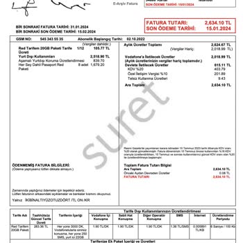 Vodafone Yurt Dışı Aşım Ücreti Mağduriyeti