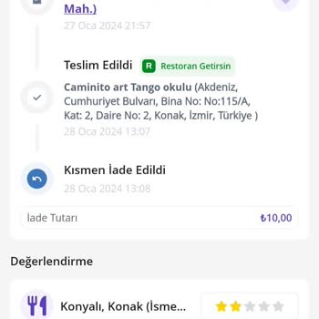 Getir Yemek Siparişi