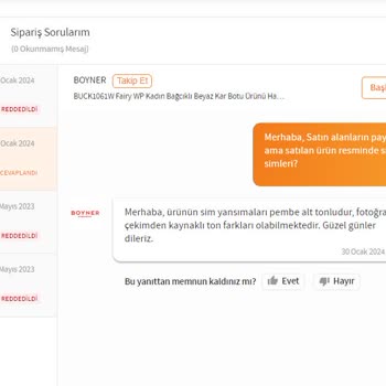 Boyner Yanlış Renk Ürün Gönderimi