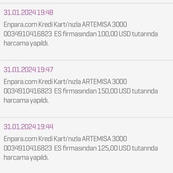 Enpara.com Kredi Kartımdan Yurt Dışı Kaynaklı Şifresiz Para Çekilmesi.
