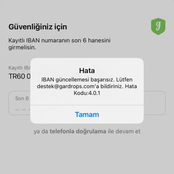 Gardrops İbanımı Değiştirmek İstiyorum