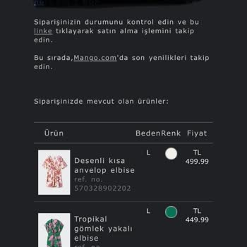 Mango Bilgilendirme Ve Teslimat Mağduriyeti