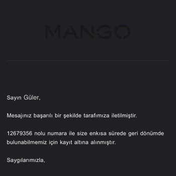 Mango Bilgilendirme Ve Teslimat Mağduriyeti