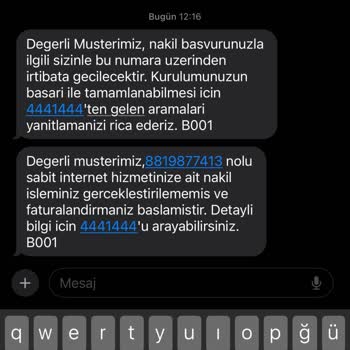 Türk Telekom İnternet Nakli Başvurum Sürekli İptal Ediliyor