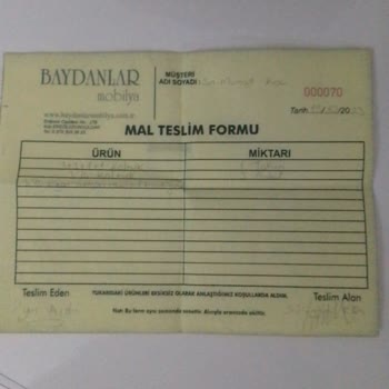 Baydanlar Mobilya (İsmail Baydan) 8 Ay Oldu Ürün Hala Yok