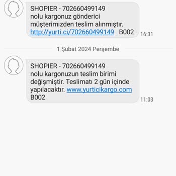 Yurtiçi Kargo Firmasının Kargo Teslimatı.