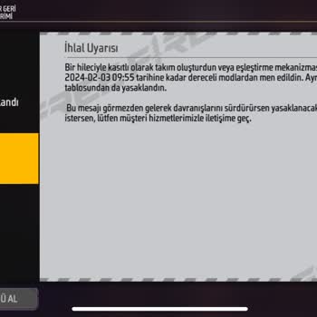 Garena Free Fire Gereksiz Yere İhlal Uyarısı