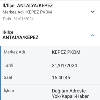 PTT Kargo Teslim Edilemeyen Kargo Ve Sanki Adreste Kimse Yokmuş Gibi Yazılması