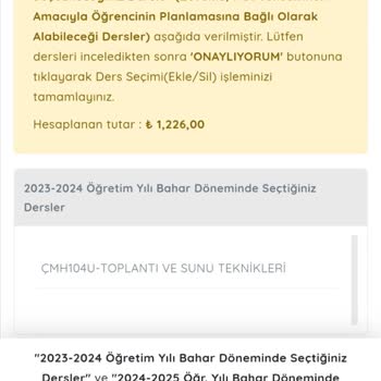 AÖF Tek Ders İçin İstenilen Ücret.