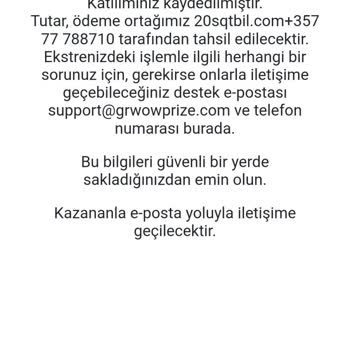 Grtakeprize.com Ücretimi İade İstiyorum