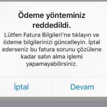 Apple Ödeme Yöntemi Reddetme
