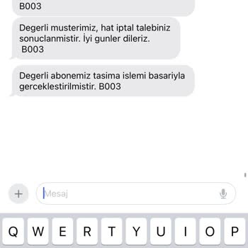 Vodafone Hattımın İptalini İstiyorum