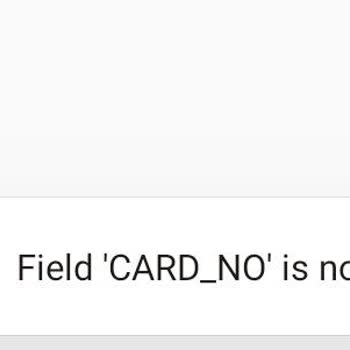 EGO Genel Müdürlüğü Field 'CARD_NO' İs Not Set Hatası