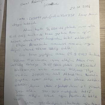 Koru Sigorta Kasko Hasarının Eksik Ödenmesi Hakkında