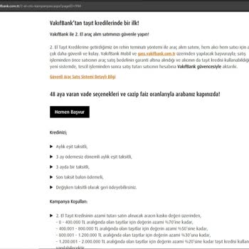 VakıfBank 2. El Taşıt Kredisi Kampanyası