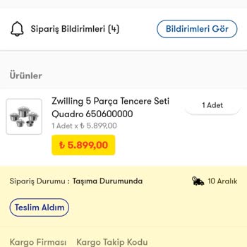 Gelmeyen Ürünler Şok Market