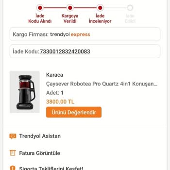 Trendyol İade Ettiğim Karaca Caysever Çaycının Para İadesini İstiyorum