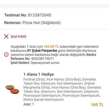 Trendyol Yemek Trendol Yemek Şikayeti