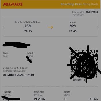Pegasus Uçuşa 15 Dakika Kala Almadı