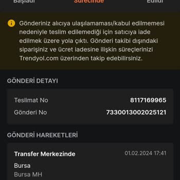Trendyol Express Kargom Zile Basmadan İade Edildi Ve Meşgule Atıldım