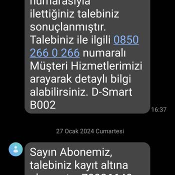 D-Smart Şikayet Mağduriyetimin Giderilmesini