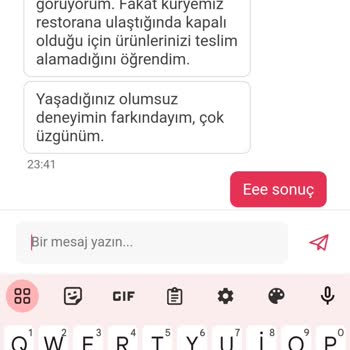 Yemeksepeti Yanlış Sipariş Hayal Kırıklığı