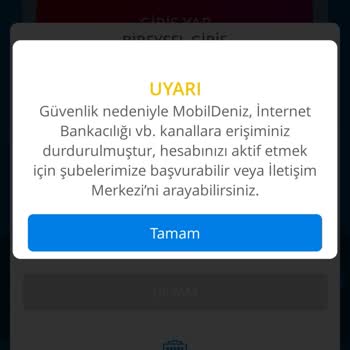 Denizbank Mobil Bankacılığa Giremiyorum