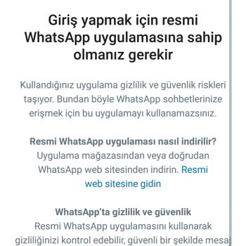 WhatsApp Kod Hatası Resmi WhatsApp
