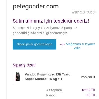 Petegonder.com 5 Gündür Ürünüm Gelmedi Ve İletişim Kurulamıyor!