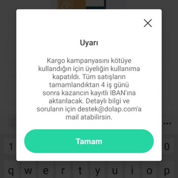 Dolap Hesabım Kapatıldı Açılmıyor