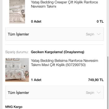 Yataş Geciken Ve Gönderilmeyen Kargo