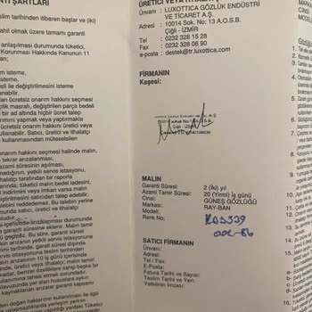 Pazarama'dan Aldığım Sahte Rayban Gözlük Hayal Kırıklığı Yarattı
