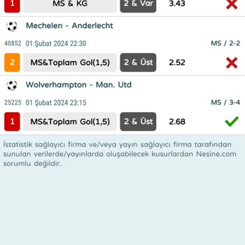 Nesine.com Kupon Tuttu Ama Para Gelmedi