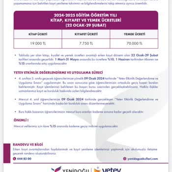 Yenidoğu Okulları Fahiş Yemek Ücret Artışı