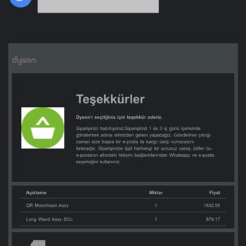 Dyson V10 Başlık Aldım Sipariş İptal Edildi Para İadesi Yapılmadı