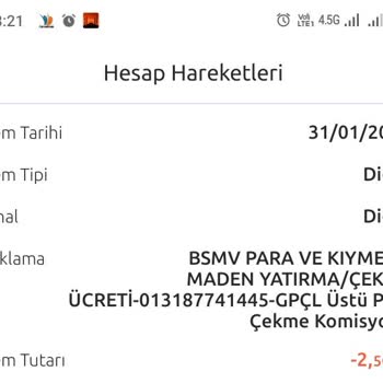Yapı Kredi Bankası Hesap Hareketleri