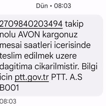 PTT Kargo PTT Aksaray Somuncu Baba Şubesi Kargoyu Zamanında Getirmiyor
