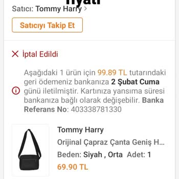 Trendyol Satıcı Siparişi İptal Ediyor