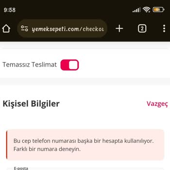 Yemeksepeti Numaram İle Sıkıntı Yaşıyorum