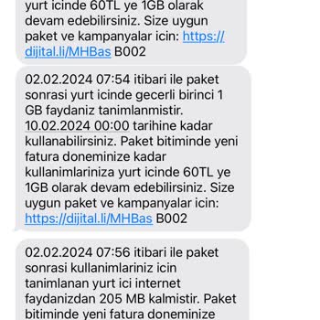 Turkcell Bilgim Dışında İnternet Kullanımı.