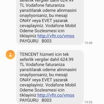 Vodafone Mağduriyeti Rızam Olmadan Kişiler Tarafından Ücret Çekilmesi