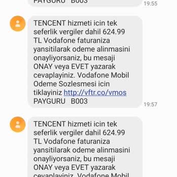 Vodafone Mağduriyeti Rızam Olmadan Kişiler Tarafından Ücret Çekilmesi