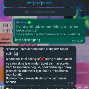 Bershka Sipariş İptali Sorunu