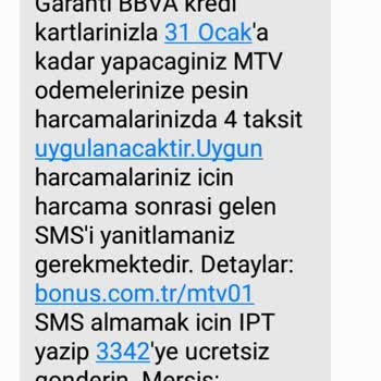 Garanti Bankası Taksit Mesajının Karşılığı Yok