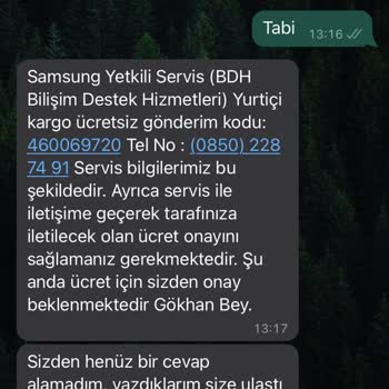 Soğuktan Ekranı Bozulan Samsung Tamiri İçin Samsung TR Para İstiyor.