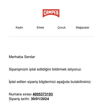 Camper Siparişimi İptal Etti