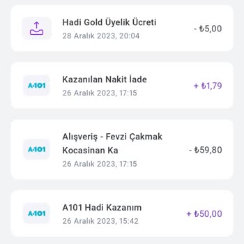 A101 Hadi Uygulaması Nakit İade Yüklemedi